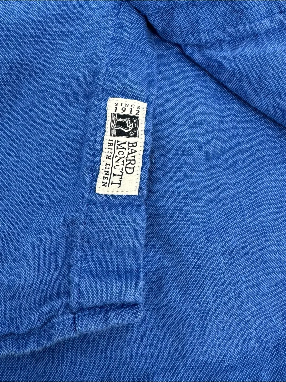 Baird McNutt J Crew Irish Linen Shirt Mens M Classic Fit Blue Lightweight BE546